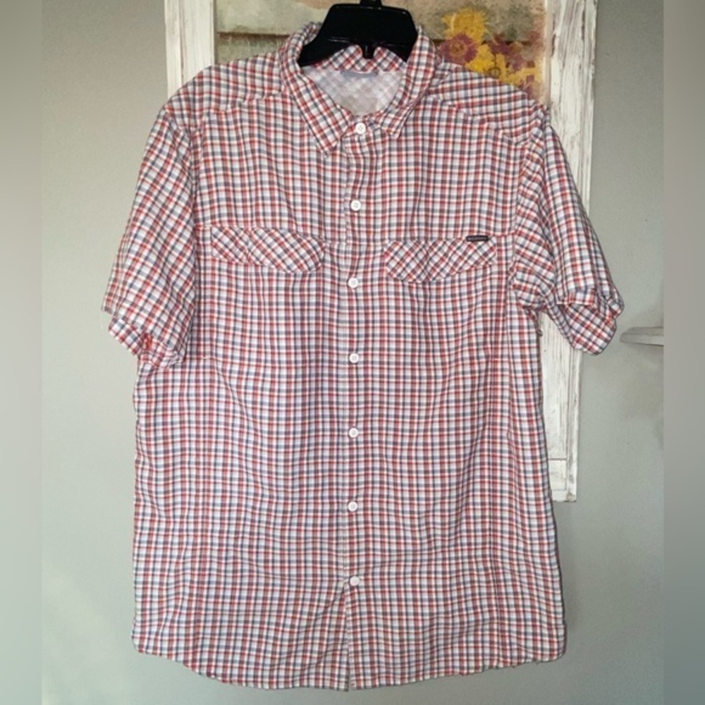Columbia PFG Shirt Mens Large Button Down Plaid Vented Nice